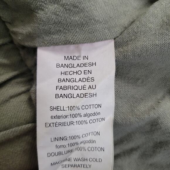 Michael Kors Jacket Crop Olive Green Collared Buttons Full Zip Pockets Size M - Picture 6 of 8